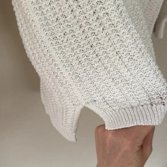 J. Jill White V-Neck lightweight half sleeve Sweater petite medium - Picture 4 of 5